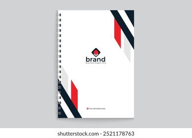 Modern notebook cover template with abstract shape