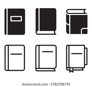 Modern notebook journal icon collection suitable for office stationery educational materials and writing related branding projects