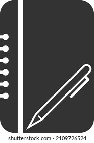 Modern notebook with pen symbol icon vector 