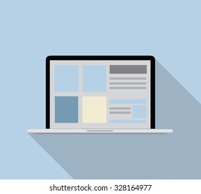 modern notebook screen illustration . laptop vector graphic