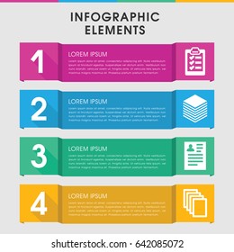 Modern notepad infographic template. infographic design with notepad icons includes resume, paper. can be used for presentation, diagram, annual report, web design.