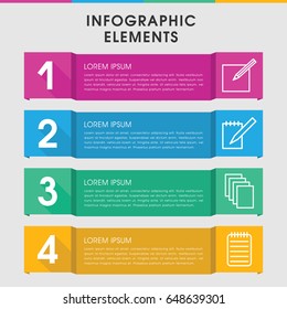 Modern notepad infographic template. infographic design with notepad icons includes paper, notebook. can be used for presentation, diagram, annual report, web design.