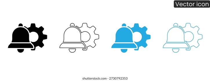 Modern notification settings icon with gear for customization and alerts