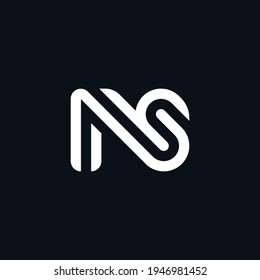 modern NS or SN lettermark logo. editable and easy to custom