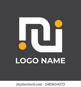 Modern NU letter logo design vector for business and company