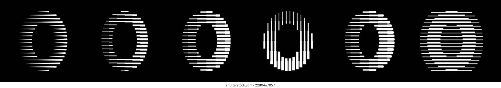 Modern Number 0 Collection with Line Pattern