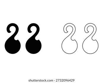 Diseños modernos de logotipos número 2 en negro y arte lineal