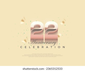 Modern number for 22nd anniversary celebration. Premium editable vector design. Premium vector background for greeting and celebration.