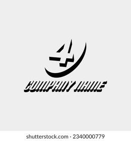 Modern number 4 logo. Suitable for businesses in technology and fashion.