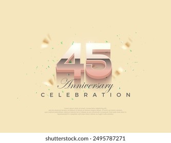 Modern number for 45th anniversary celebration. Premium editable vector design. Premium vector background for greeting and celebration.