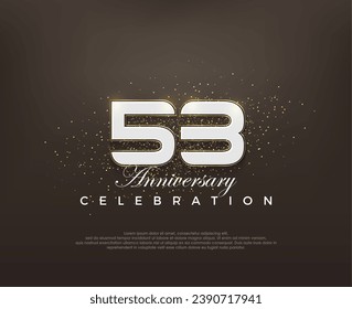 Moderno número 53. elegante diseño vectorial de celebración de aniversario. Vector premium para afiches, banner, saludo de celebración.