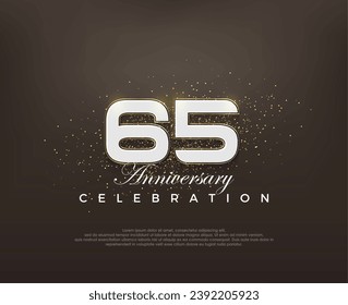 Modern number 65th. elegant anniversary celebration vector design. Premium vector for poster, banner, celebration greeting.