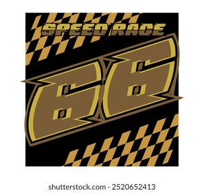 Modern number 66 vector, racing design and SPEEDRACE text.