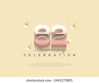 Modern number for 82nd anniversary celebration. Premium editable vector design. Premium vector background for greeting and celebration.