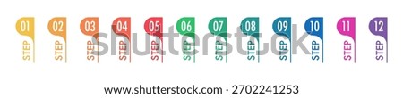 Modern number bullet points for numbered highlights in creative projects, presentation, attractive step by step list, process