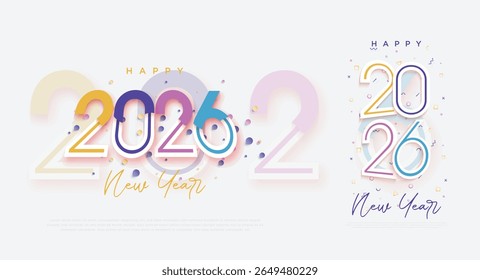 Modern number design with a quirky style. New year 2026 with unique numbers Design for a book cover, poster and calendar.