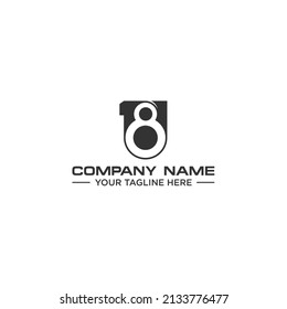 Modern number eight logo design for corporate identity and brand representation in minimalist style