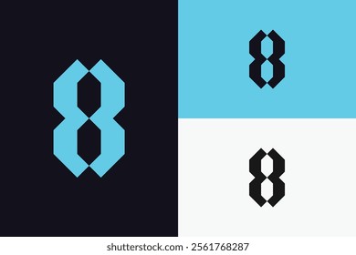 modern number eight logo, simple number eight logo.