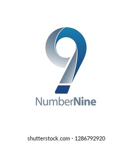 Modern number nine 9 logo concept design. Symbol graphic template element vector