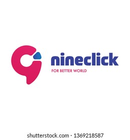 Modern number nine 9 logo concept design nineclick