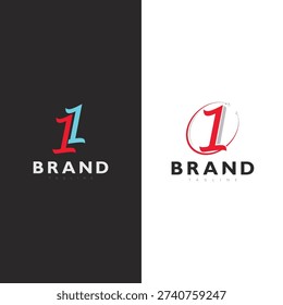 Modern number one logo design with bold geometric style for branding identity concept