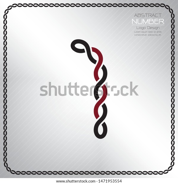 Modern Number One Template Design Rope Stock Vector (Royalty Free ...