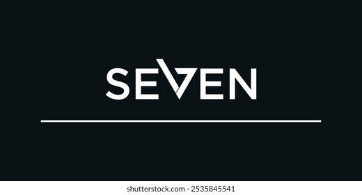 Modern number seven logo design. Premium Vector