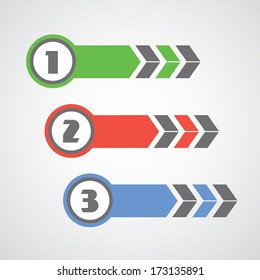Modern number step on gray background