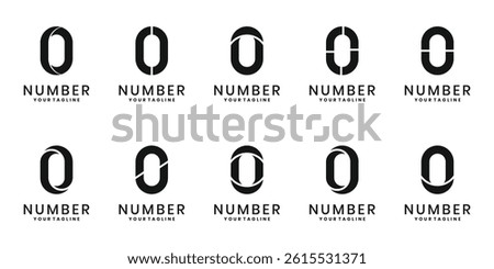 Modern number zero logo collection with abstract geometric and minimal design