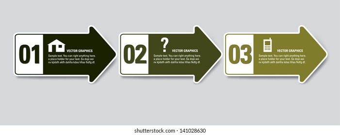 Modern Numbered Banners. Vector Graphic or Website Layout.