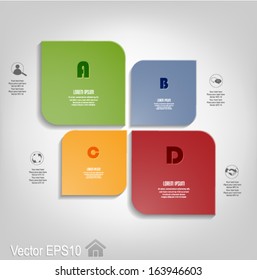 Modern numbered boxes template . Can be used for workflow layout, diagram, step up options, web design, banner template, infographic. Vector eps10.