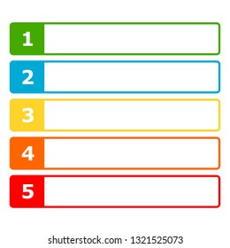 Modern numbered and colored list design template