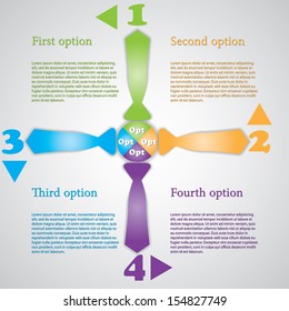 Modern numbered options banner 4 set tie colorful