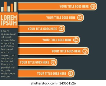 Modern numbered presentation template. Can be used for infographics / magazine layouts.