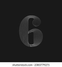 Modern numbers from parallel lines. Line blend style numbers . Isometric Geometric Font. Typography design.