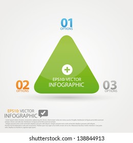 Modern numbers triangle infographic template design.