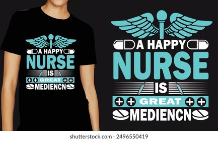 modern nursing typography t shirt design 