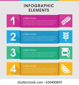 Modern nutrition infographic template. infographic design with nutrition icons includes baby food, bacon. can be used for presentation, diagram, annual report, web design.