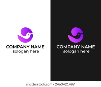 Modern O bird icon logo design template vector design