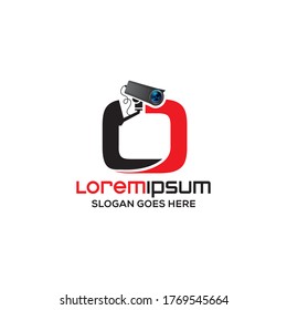 Modern O letter CCTV camera logo design template, Realistic CCTV logo