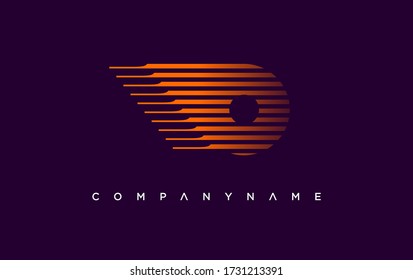 Modern O Letter Express company logo. creative emblem Logistics design. initial brand template.