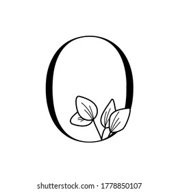 Modern O letter with flower icon emblem