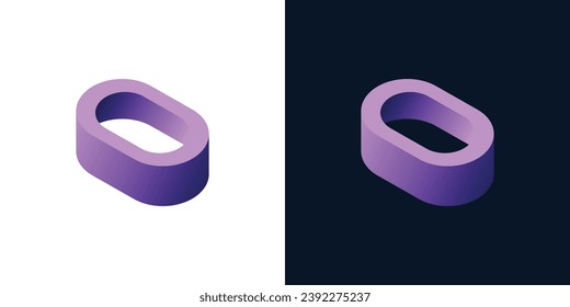 Modern O letter logo 3d design