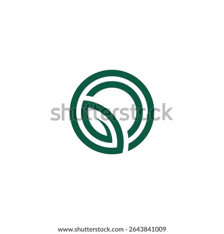 Modern O Letter Logo with Leaf Shape, Eco Friendly Branding Design.