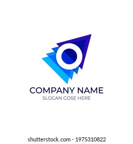 Modern o letter logo । technology O Logo design । up logo। arrow icon