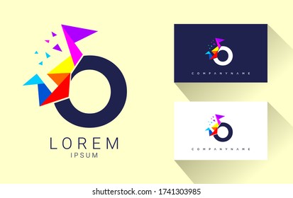 Modern O Letter Multimedia company logo. creative emblem Pixel design. initial brand template.