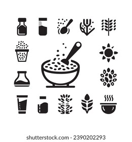 Modern oatmeal icon design in vector format with a white background