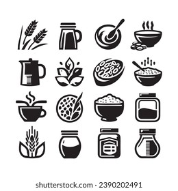 Modern oatmeal icon design in vector format with a white background