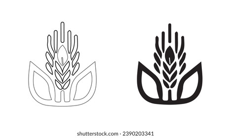 Modern oatmeal icon design in vector format with a white background