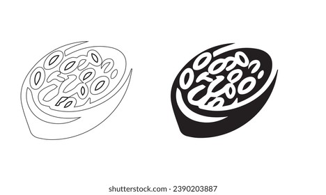 Modern oatmeal icon design in vector format with a white background